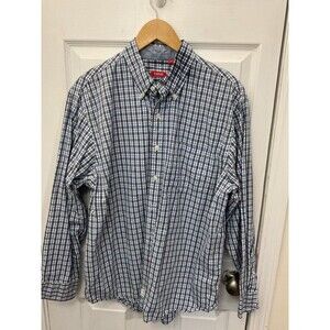 IZOD Men's Long Sleeve Plaid Button-Down Shirt